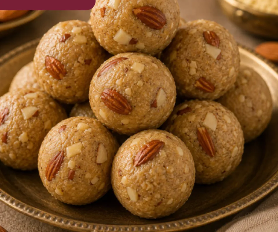 Besan Badam Laddoo