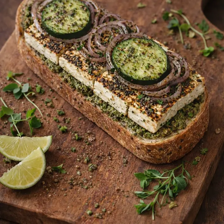 Cottage Cheese Pesto Toastie