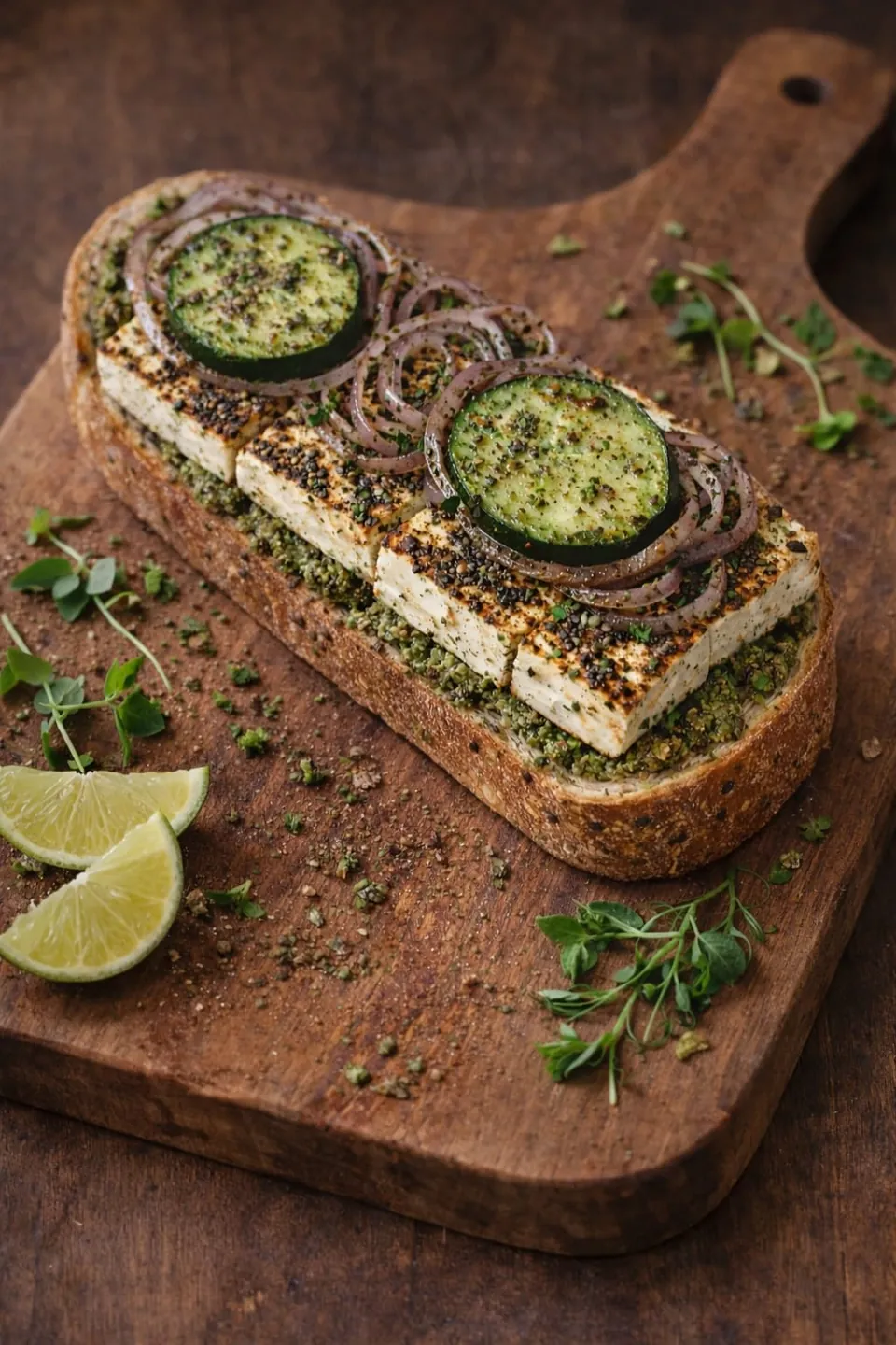 Cottage Cheese Pesto Toastie